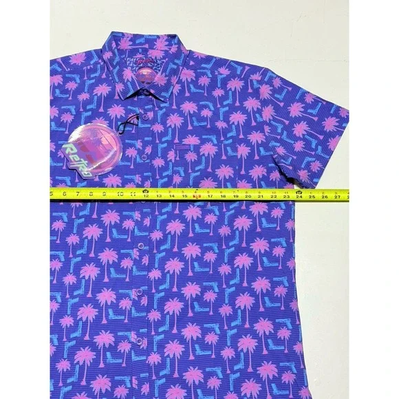 Retro Rifle Rising Palm Vice City Button Up Shirt Men's XL‎ New W Tags